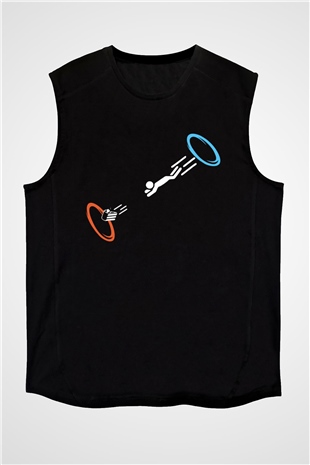 Portal Siyah Unisex Kolsuz Tişört
