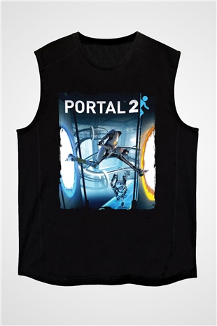 Portal Siyah Unisex Kolsuz Tişört