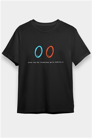 Portal Siyah Unisex Tişört T-Shirt