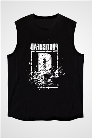 Portishead Baskılı Unisex Siyah Kolsuz Tişört - Tshirt