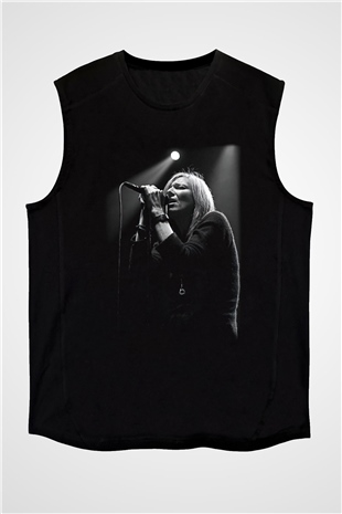 Portishead Baskılı Unisex Siyah Kolsuz Tişört - Tshirt