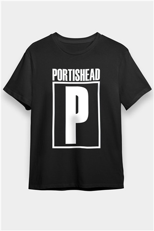 Portishead Baskılı Unisex Siyah Tişört - Tshirt