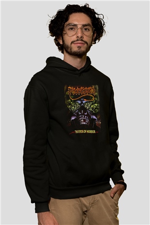 Possessed Baskılı Unisex Siyah Kapüşonlu Sweatshirt