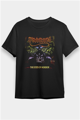Possessed Baskılı Unisex Siyah Tişört - Tshirt