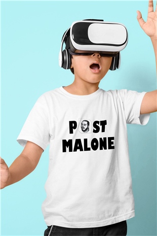 Post Malone Baskılı Beyaz Unisex Çocuk Tişört