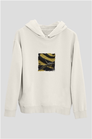 Post Malone Baskılı Unisex Beyaz Kapüşonlu Sweatshirt
