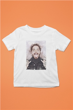Post Malone Beyaz Unisex Çocuk Tişört