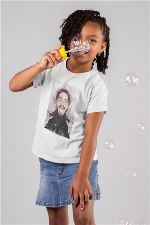 Post Malone Beyaz Unisex Çocuk Tişört