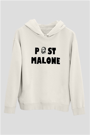Post Malone Beyaz Unisex Kapşonlu Sweatshirt