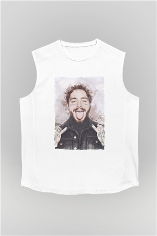 Post Malone Beyaz Unisex Kolsuz Tişört