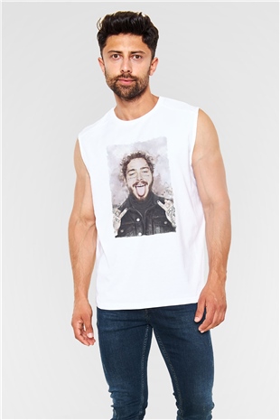 Post Malone Beyaz Unisex Kolsuz Tişört