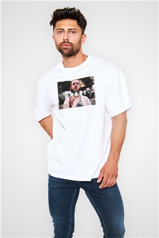 Post Malone Beyaz Unisex Oversize Tişört T-Shirt