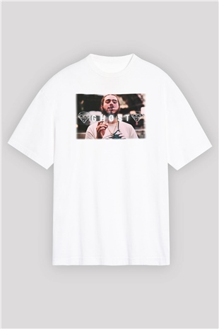 Post Malone Beyaz Unisex Oversize Tişört T-Shirt
