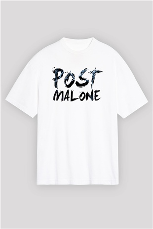 Post Malone Beyaz Unisex Oversize Tişört T-Shirt