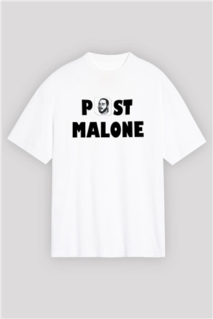 Post Malone Beyaz Unisex Oversize Tişört T-Shirt