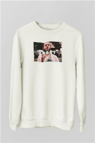Post Malone Beyaz Unisex Sweatshirt