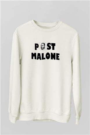Post Malone Beyaz Unisex Sweatshirt