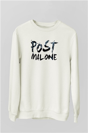 Post Malone Beyaz Unisex Sweatshirt