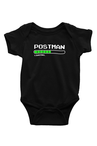 Postacı Siyah Bebek Body - Zıbın