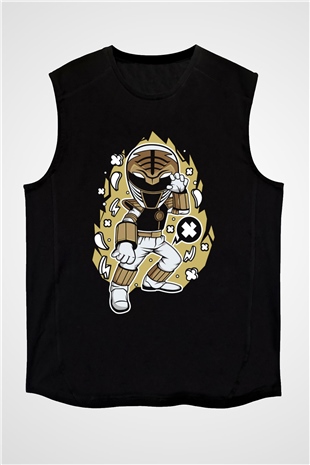 Power Ranger Baskılı Siyah Unisex Tshirt
