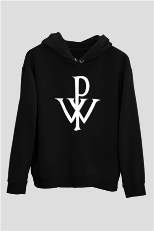Powerwolf Baskılı Unisex Siyah Kapüşonlu Sweatshirt