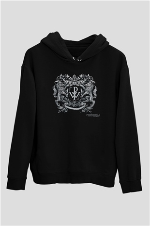Powerwolf Baskılı Unisex Siyah Kapüşonlu Sweatshirt