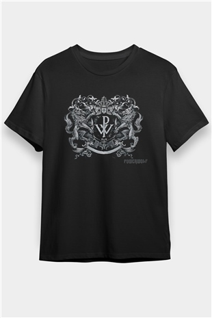 Powerwolf Baskılı Unisex Siyah Tişört - Tshirt