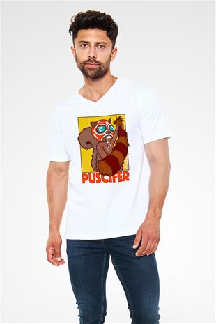 Powerwolf Baskılı Unisex Siyah V Yaka Tişört - Tshirt