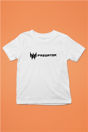 Predator Baskılı Beyaz Unisex Çocuk Tişört