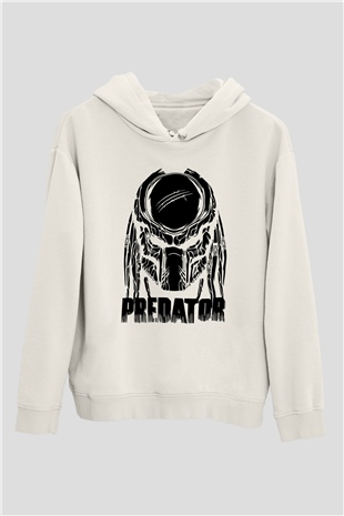 Predator Beyaz Unisex Kapşonlu Sweatshirt