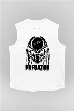Predator Beyaz Unisex Kolsuz Tişört