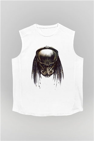 Predator Beyaz Unisex Kolsuz Tişört