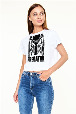 Predator Beyaz Unisex Oversize Tişört