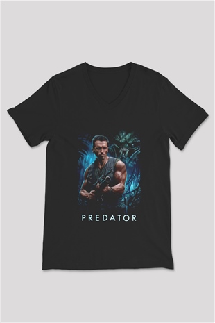 Predator Siyah Unisex V Yaka Tişört