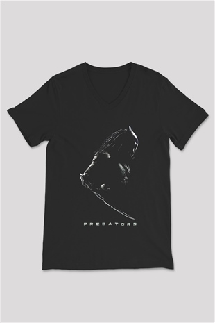 Predator Siyah Unisex V Yaka Tişört