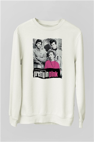 Pretty in Pink Beyaz Unisex  Sweatshirt