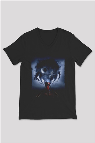 Prey Siyah Unisex V Yaka Tişört