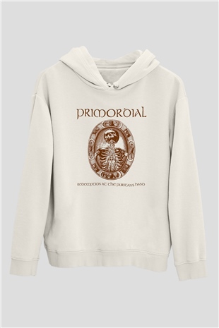 Primordial Beyaz Unisex Kapşonlu Sweatshirt