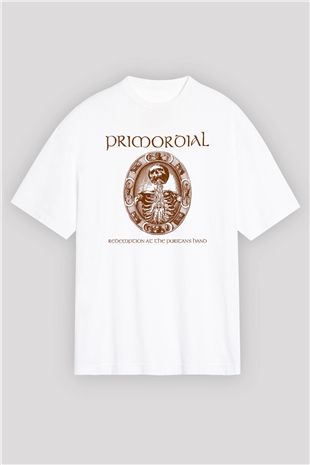 Primordial Beyaz Unisex Oversize Tişört T-Shirt