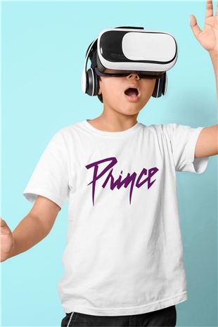 Prince Baskılı Beyaz Unisex Çocuk Tişört