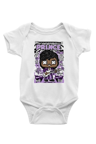 Prince Baskılı Unisex Beyaz Bebek Body - Zıbın