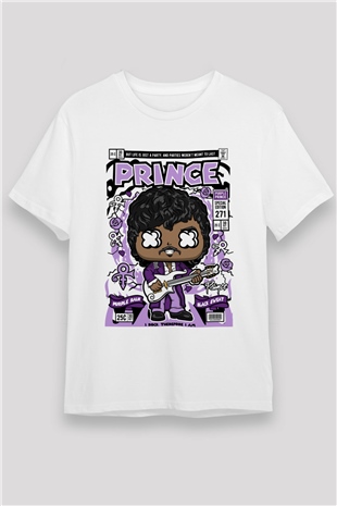 Prince Baskılı Unisex Beyaz Tişört