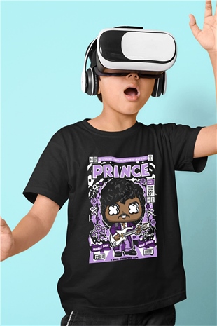 Prince Baskılı Unisex Siyah Çocuk Tişört