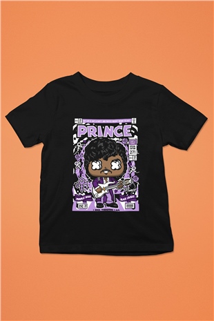 Prince Baskılı Unisex Siyah Çocuk Tişört