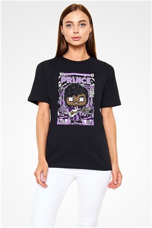 Prince Baskılı Unisex Siyah Tişört