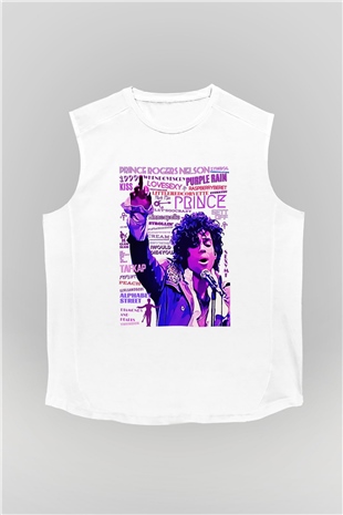 Prince Beyaz Unisex Kolsuz Tişört