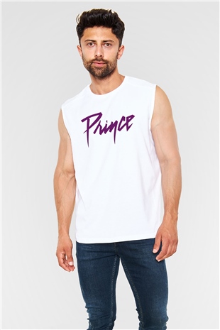 Prince Beyaz Unisex Kolsuz Tişört