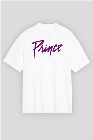 Prince Beyaz Unisex Oversize Tişört T-Shirt
