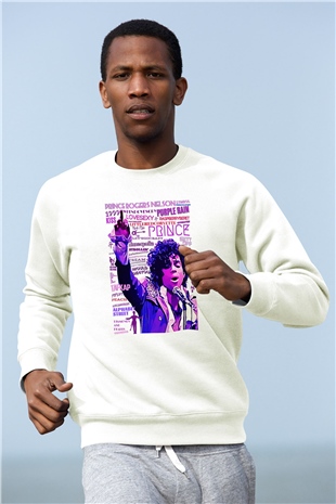 Prince Beyaz Unisex Sweatshirt