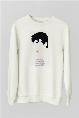 Prince Beyaz Unisex Sweatshirt